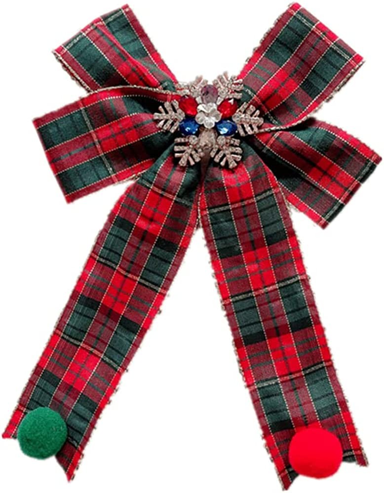 Christmas Bow brooch Neck Tie Pre-Tied of the Ribbon Bow Collar Brooch Pins