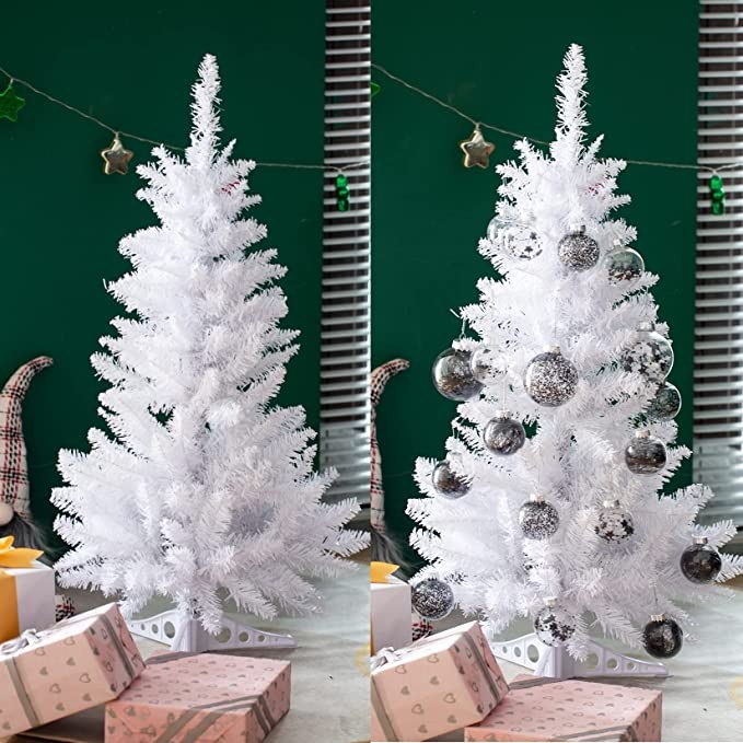 Mini Christmas Tree 3FT Artificial Desktop Xmas Tree for Holiday Decor 160 Branch Tips, White