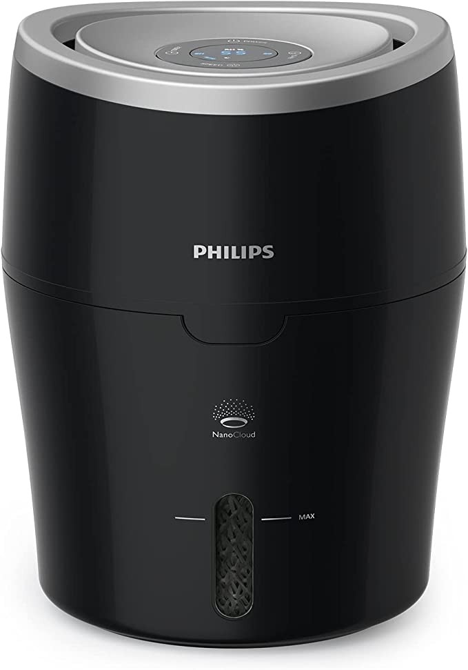 Philips Philips Humidifier HU4814/10 (Up to 40 m², Hygienic NanoCloud Technology, Quiet Night Mode, Car, 2L Water Tank) Black