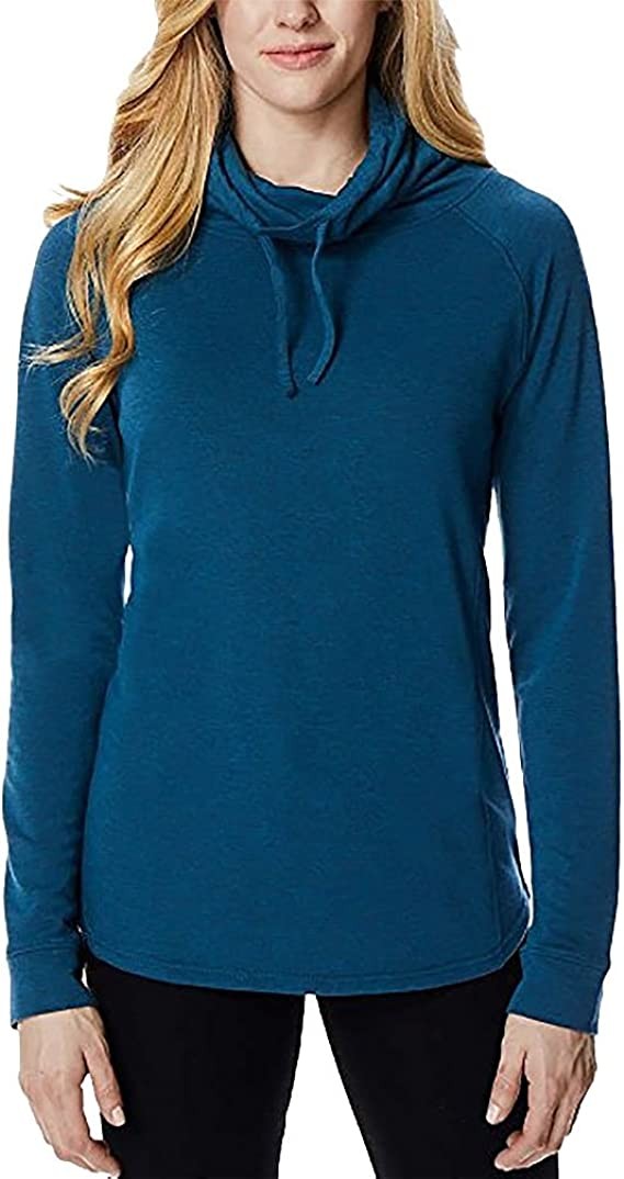 32 Degrees Heat Women's Funnel Neck Top, Light Blue Sapphire, Size XS
