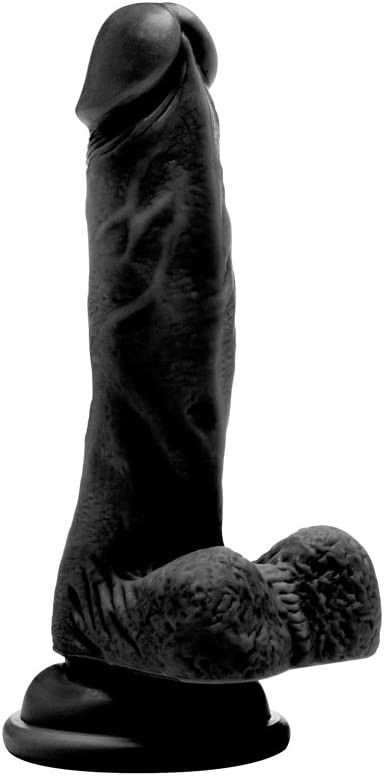RealRock by Shots - Realistic Penis - 7 Inch - With Balls - Black